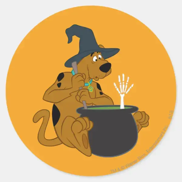 Scooby-Doo_Witch's_Cauldron_Classic_Round_Sticker_1 Scooby Doo Witchs Cauldron Classic Round Sticker