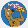 Scooby Doo With Pizza Slice Classic Round Sticker