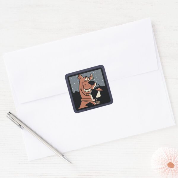 Scooby-Doo_With_UFO_Square_Sticker_3 Scooby Doo With UFO Square Sticker