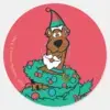 Scooby Doo Wrapped In Wreaths Classic Round Sticker