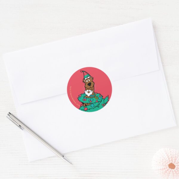 Scooby-Doo_Wrapped_In_Wreaths_Classic_Round_Sticker_3 Scooby Doo Wrapped In Wreaths Classic Round Sticker