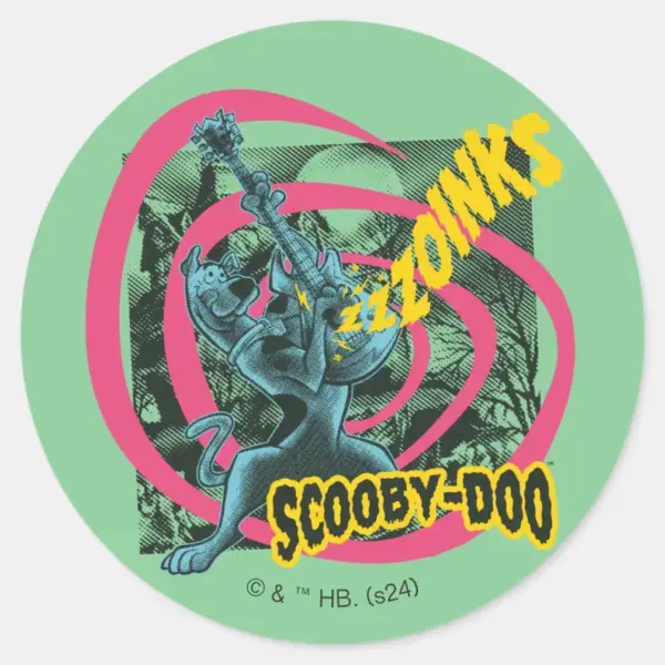 Scooby-Doo_Zoinks_Punk_Guitar_Graphic_Classic_Round_Sticker_1 Scooby Doo Zoinks Punk Guitar Graphic Classic Round Sticker