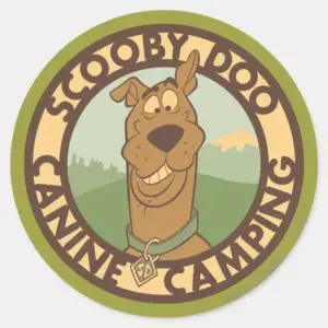 Scooby Doo Canine Camping Classic Round Sticker