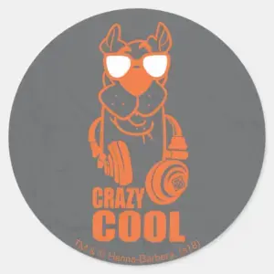 Scooby Doo Crazy Cool Headphone Graphic Classic Round Sticker