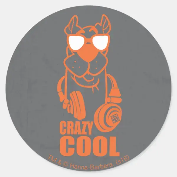 Scooby-Doo__Crazy_Cool__Headphone_Graphic_Classic_Round_Sticker_1 Scooby Doo Crazy Cool Headphone Graphic Classic Round Sticker