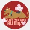Scooby Doo Love You With All My Heart Classic Round Sticker