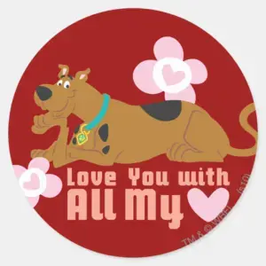 Scooby Doo Love You With All My Heart Classic Round Sticker