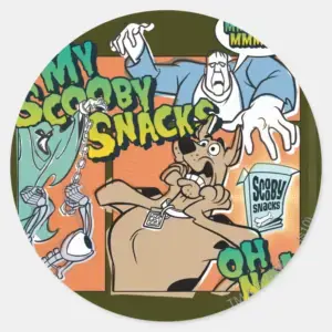 Scooby Doo My Scooby Snacks Classic Round Sticker