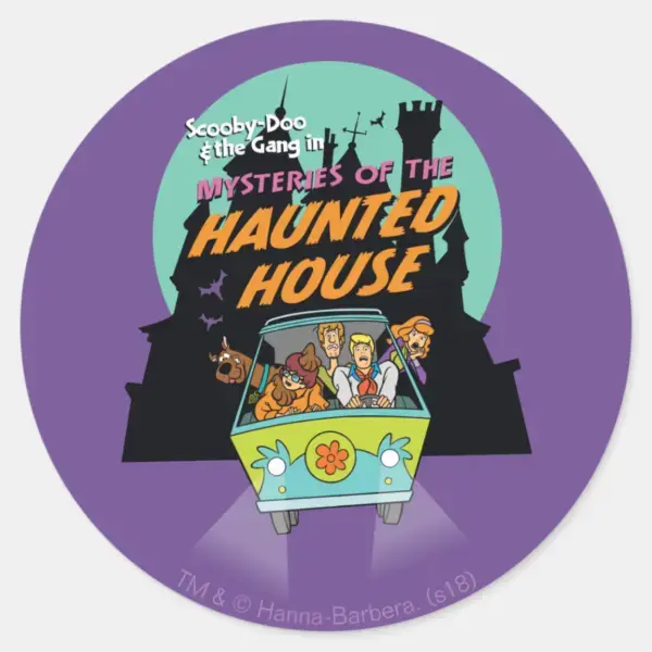 Scooby-Doo__Mysteries_Of_The_Haunted_House__Classic_Round_Sticker_1 Scooby Doo Mysteries Of The Haunted House Classic Round Sticker