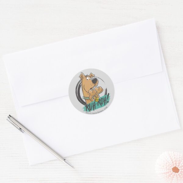 Scooby-Doo__Ruh_Roh!__Marker_Sketch_Classic_Round_Sticker_3 Scooby Doo Ruh Roh Marker Sketch Classic Round Sticker
