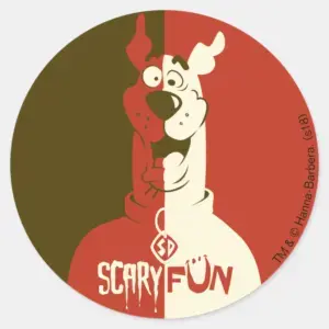 Scooby Doo Scary Fun Classic Round Sticker