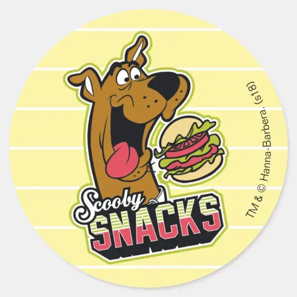Scooby-Doo__Scooby_Snacks__Logo_Classic_Round_Sticker_1 Scooby Doo Scooby Snacks Logo Classic Round Sticker