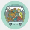Scooby Doo Shaggy In Mystery Machine Classic Round Sticker