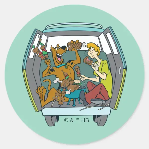 Scooby-Doo_&_Shaggy_In_Mystery_Machine_Classic_Round_Sticker_1 Scooby Doo Shaggy In Mystery Machine Classic Round Sticker