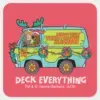 Scooby Doo Shaggy In The Holiday Mystery Machine Square Sticker