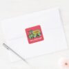 Scooby Doo Shaggy In The Holiday Mystery Machine Square Sticker