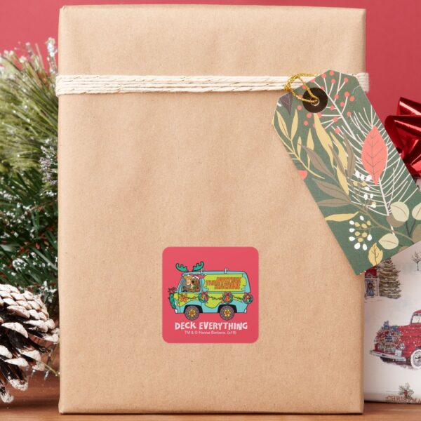 Scooby-Doo_&_Shaggy_In_The_Holiday_Mystery_Machine_Square_Sticker_6 Scooby Doo Shaggy In The Holiday Mystery Machine Square Sticker