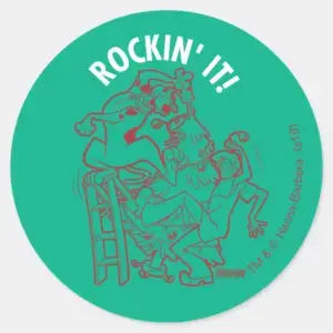 Scooby Doo Shaggy Rockin It Round The Tree Classic Round Sticker