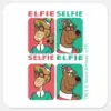 Scooby Doo Shaggy Elfie Selfie Square Sticker