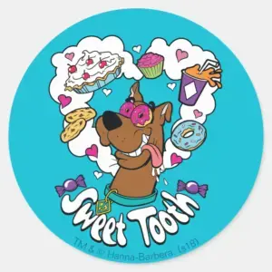 Scooby Doo Sweet Tooth Classic Round Sticker