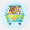 Scooby Doo The Gang Mystery Machine Airbrush Classic Round Sticker