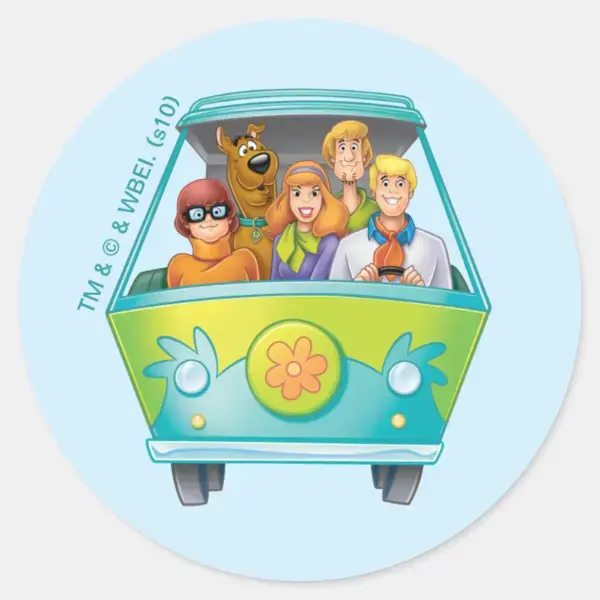 Scooby-Doo_&_The_Gang_Mystery_Machine_Airbrush_Classic_Round_Sticker_1 Scooby Doo The Gang Mystery Machine Airbrush Classic Round Sticker