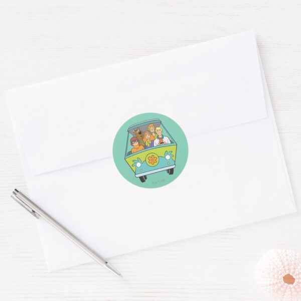 Scooby-Doo_&_The_Gang_Mystery_Machine_Classic_Round_Sticker_3 Scooby Doo The Gang Mystery Machine Classic Round Sticker