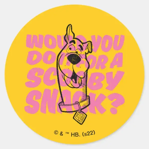 Scooby-Doo__Would_You_Do_It_For_A_Scooby_Snack__Classic_Round_Sticker_1 Scooby Doo Would You Do It For A Scooby Snack Classic Round Sticker