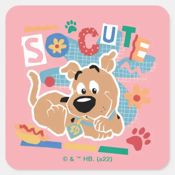 Scooby-Doo___Baby_Scooby-Doo_So_Cute_Square_Sticker_1 Scooby Doo Baby Scooby Doo So Cute Square Sticker