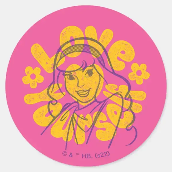 Scooby-Doo___Daphne_Love_Yourself_Classic_Round_Sticker_1 Scooby Doo Daphne Love Yourself Classic Round Sticker