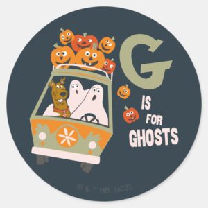 Scooby Doo G Is For Ghosts Classic Round Sticker