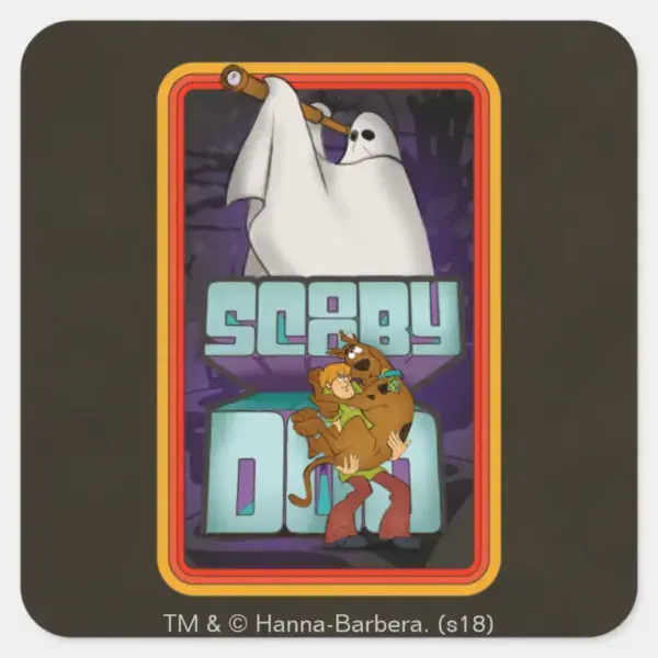 Scooby-Doo___Ghost_Looking_for_Shaggy_&_Scooby_Square_Sticker_1 Scooby Doo Ghost Looking For Shaggy Scooby Square Sticker