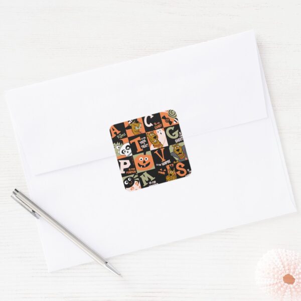 Scooby-Doo___Halloween_Pattern_Square_Sticker_3 Scooby Doo Halloween Pattern Square Sticker