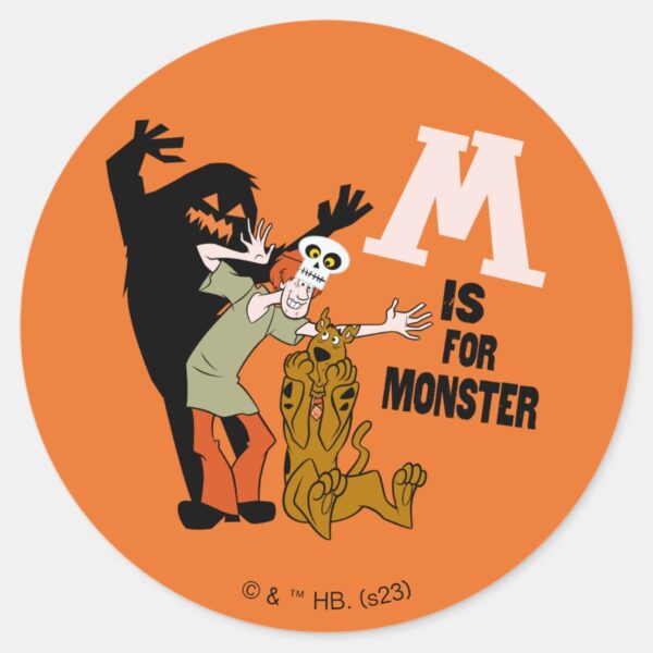 Scooby-Doo___M_is_for_Monster_Classic_Round_Sticker_1 Scooby Doo M Is For Monster Classic Round Sticker