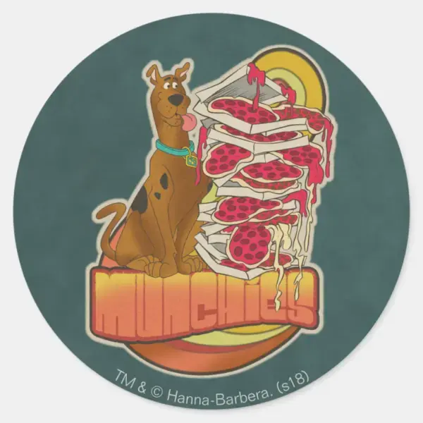 Scooby-Doo___Pile_of_Pizza__Munchies__Graphic_Classic_Round_Sticker_1 Scooby Doo Pile Of Pizza Munchies Graphic Classic Round Sticker