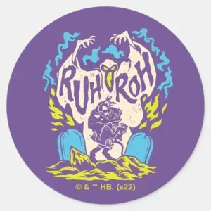 Scooby Doo Ruh Roh Scooby Shaggy Classic Round Sticker