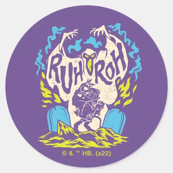 Scooby-Doo___Ruh_Roh_Scooby_&_Shaggy_Classic_Round_Sticker_1 Scooby Doo Ruh Roh Scooby Shaggy Classic Round Sticker