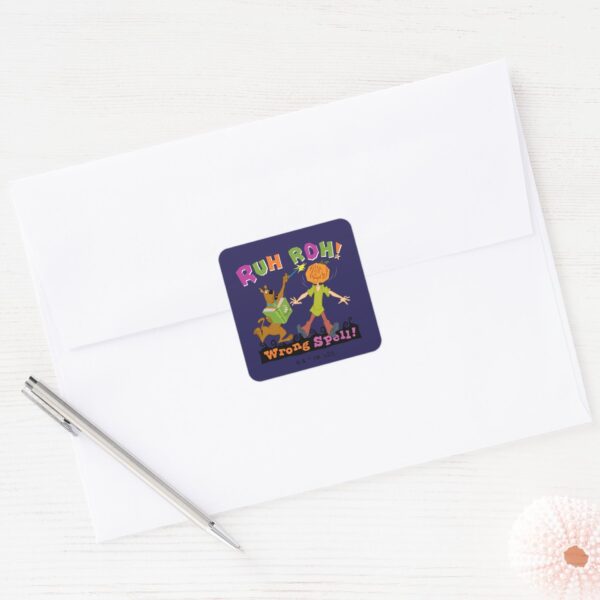 Scooby-Doo___Ruh_Roh!_Wrong_Spell!_Square_Sticker_3 Scooby Doo Ruh Roh Wrong Spell Square Sticker