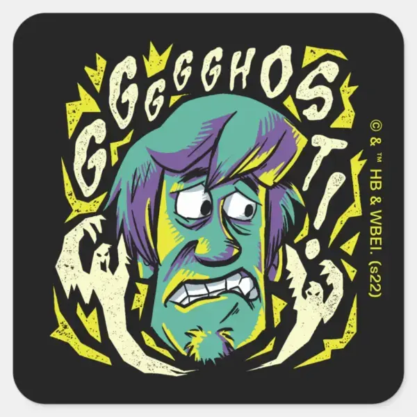 Scooby-Doo___Scared_Shaggy_Square_Sticker_1 Scooby Doo Scared Shaggy Square Sticker