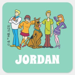 Scooby Doo Whole Gang 14 Mystery Inc Square Sticker