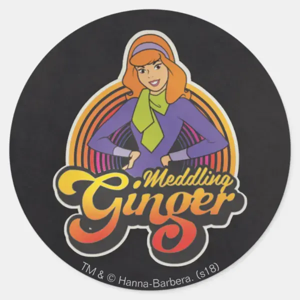 Scooby-Doo____Meddling_Ginger__Daphne_Classic_Round_Sticker_1 Scooby Doo Meddling Ginger Daphne Classic Round Sticker
