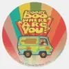 Scooby Doo Where Are You Retro Cartoon Van Classic Round Sticker