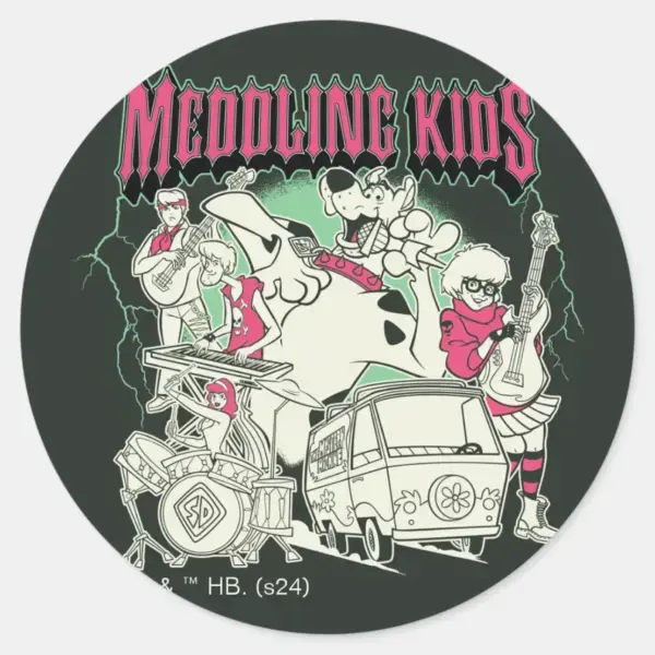 Scooby-Doo_and_the_Gang_Meddling_Kids_Punk_Band_Classic_Round_Sticker_1 Scooby Doo And The Gang Meddling Kids Punk Band Classic Round Sticker