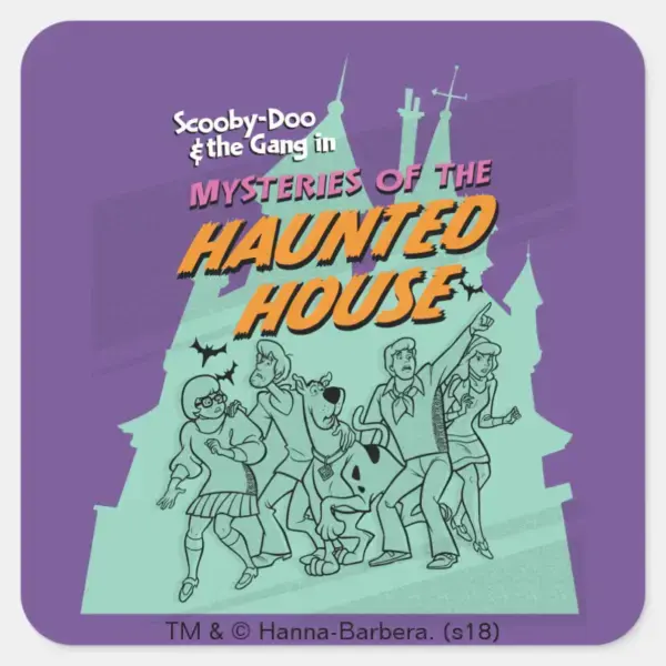 Scooby-Doo_and_the_Gang__Haunted_House__Square_Sticker_1 Scooby Doo And The Gang Haunted House Square Sticker