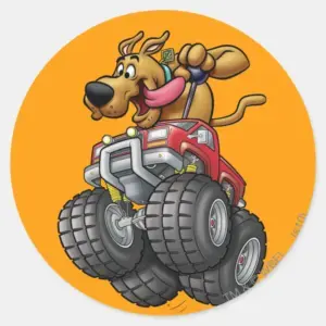 Scooby Doo Monster Truck Classic Round Sticker