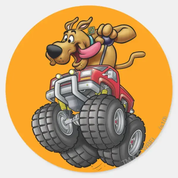 Scooby_Doo-Monster_Truck_Classic_Round_Sticker_1 Scooby Doo Monster Truck Classic Round Sticker