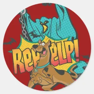 Scooby_Doo__Reeeelp!__Classic_Round_Sticker_1 Scooby Doo Reeeelp Classic Round Sticker