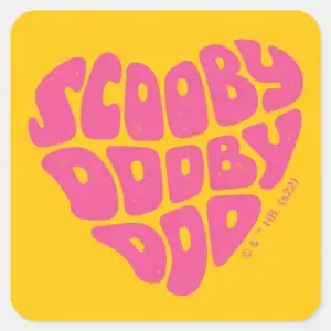 Scooby Dooby Doo Heart Square Sticker