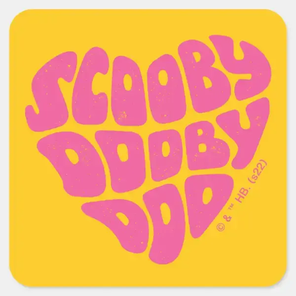 Scooby_Dooby_Doo_Heart_Square_Sticker_1 Scooby Dooby Doo Heart Square Sticker