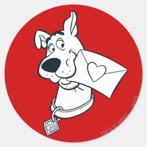 Scooby_Valentine's_Day_Classic_Round_Sticker_1 Scooby Valentines Day Classic Round Sticker